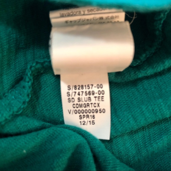 GAP teal short sleeve slub tee with pocket - Picture 6 of 6